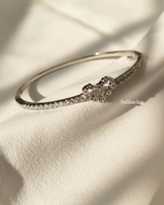 Lovelace Diamond Heart Sterling Silver Bracelet for Her