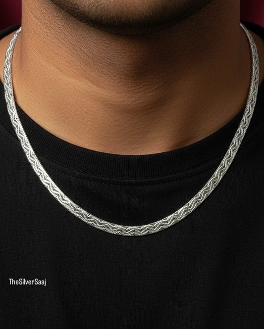 The Silver Saaj Sterling Silver Snake Chain with Texture