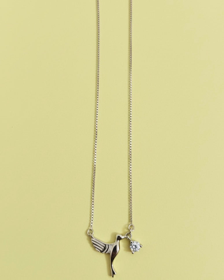 Free Spirit Hummingbird Sterling Silver Necklace