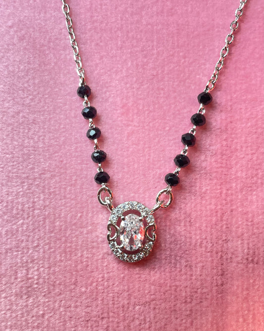 The Eternal Love : Diamond-Cut & Heart Motif 925 Silver Mangalsutra