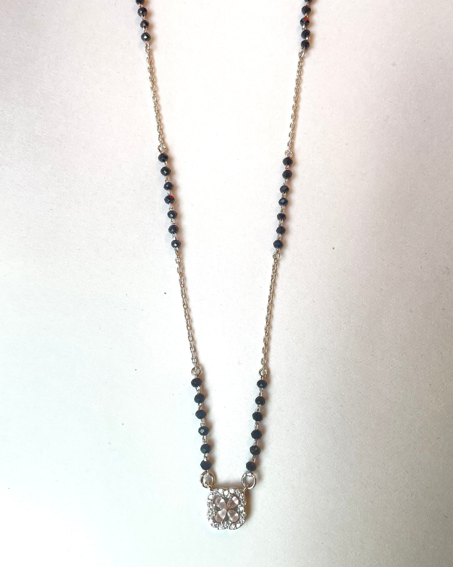 The Serene Bloom: 925 Sterling Silver Pink Flower Mangalsutra