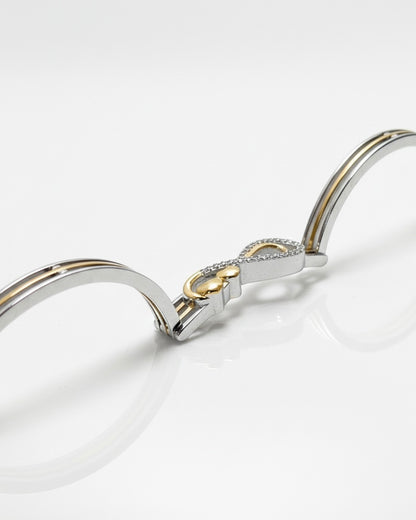 Dual Tone Eternal Heart 925 Sterling Silver Kada