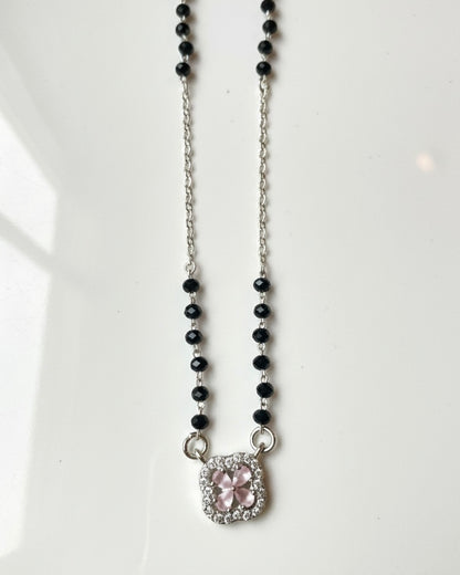 The Serene Bloom: 925 Sterling Silver Pink Flower Mangalsutra