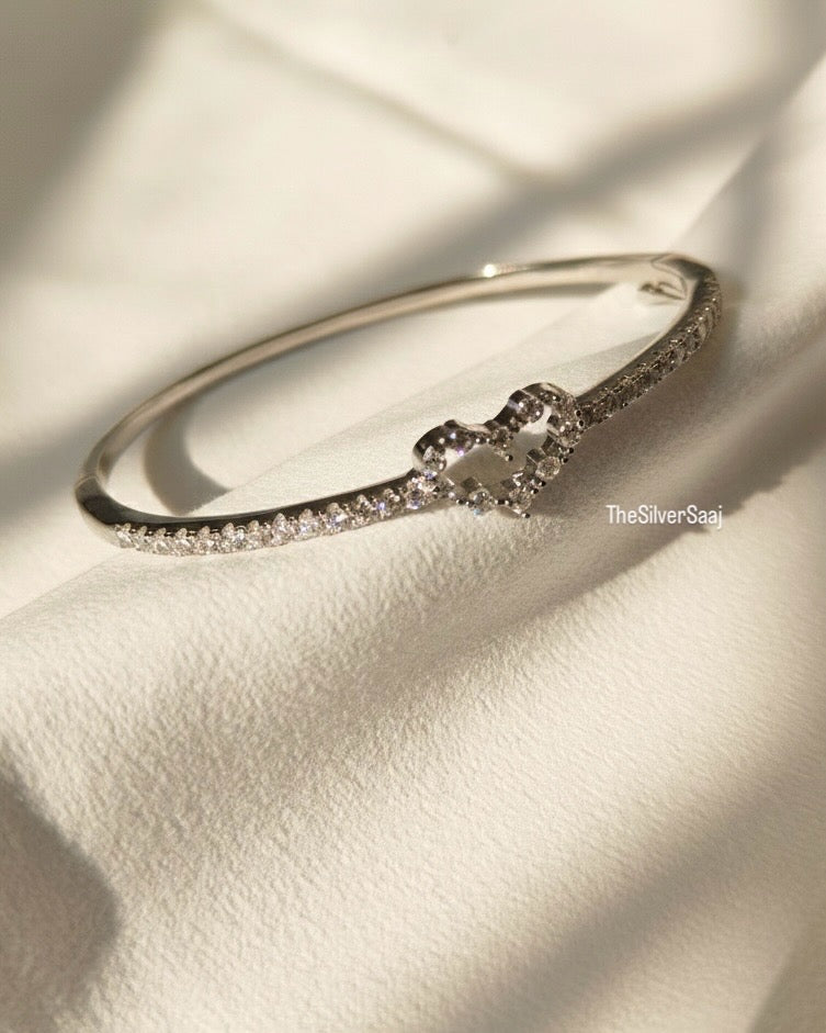 Lovelace Diamond Heart Sterling Silver Bracelet for Her