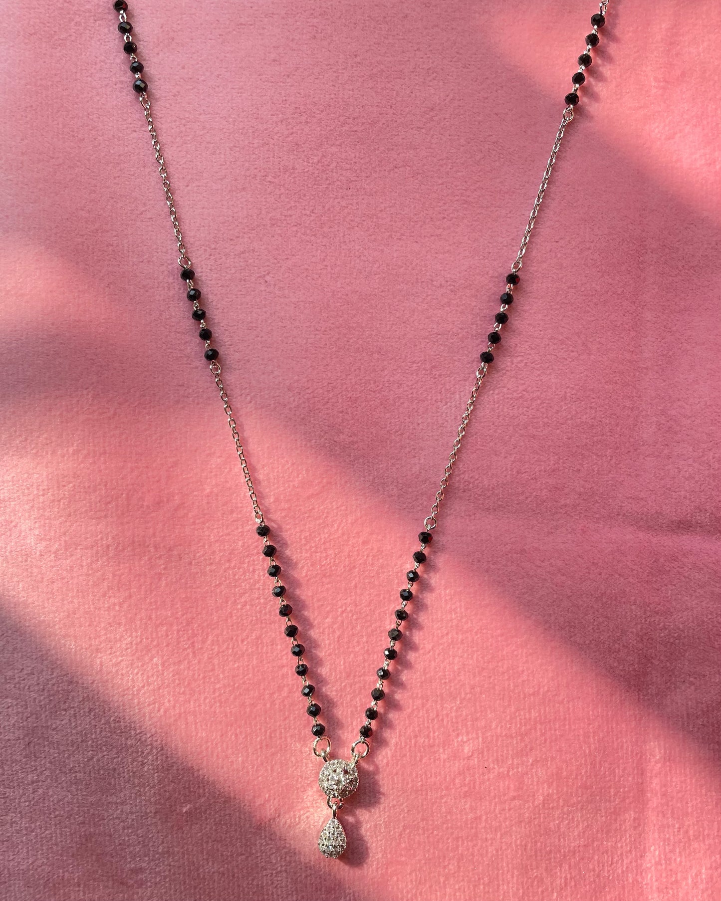 Blooming Bond: Floral Rosette CZ 925 Sterling Silver Mangalsutra