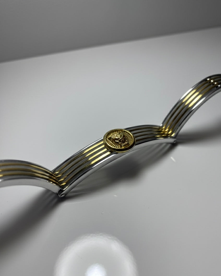 The Legacy Cuff: 925 Sterling Silver and Gold-Tone Statement Kada