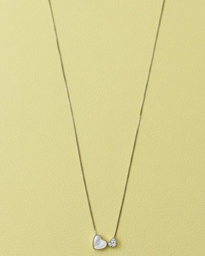 Two Hearts, One Shine Sterling Silver Necklace