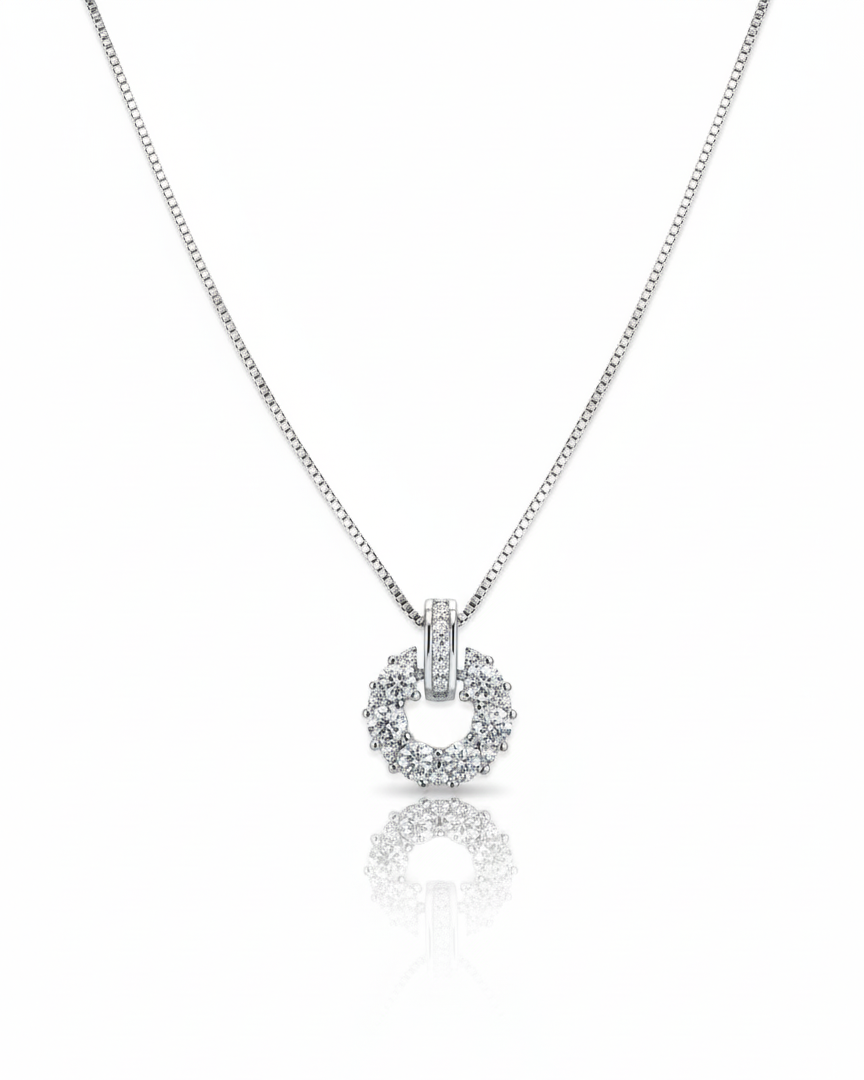 Sterling Silver Infinite Sparkle Loop Necklace