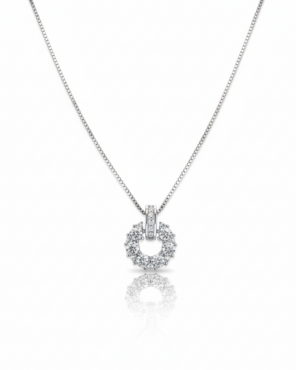 Sterling Silver Infinite Sparkle Loop Necklace