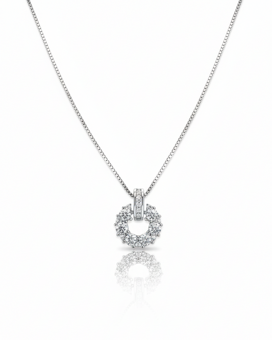 Sterling Silver Infinite Sparkle Loop Necklace