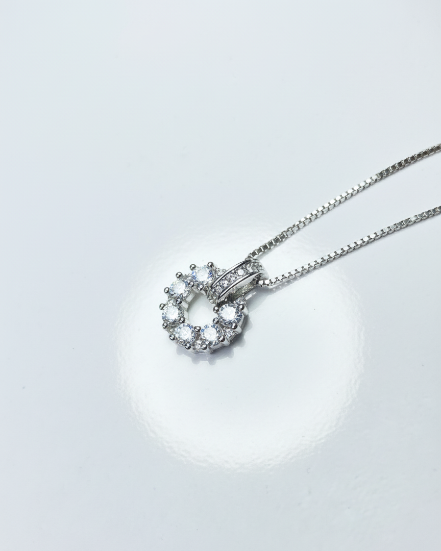 Sterling Silver Infinite Sparkle Loop Necklace