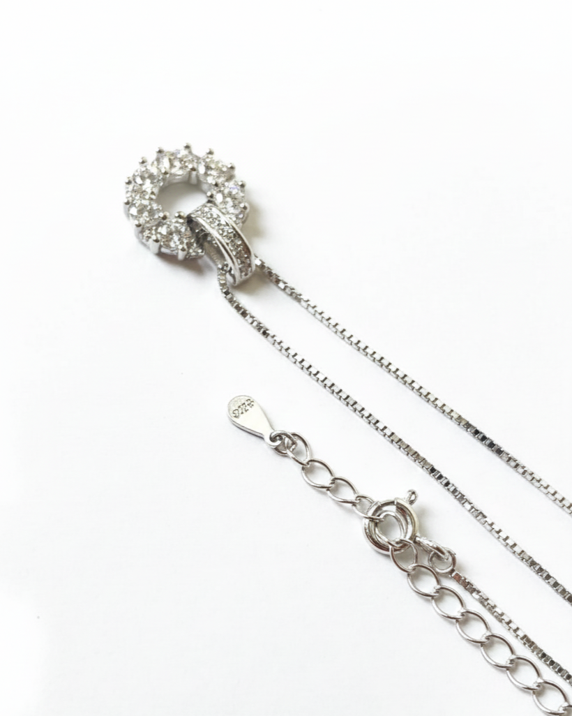 Sterling Silver Infinite Sparkle Loop Necklace