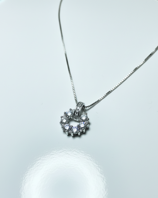 Sterling Silver Infinite Sparkle Loop Necklace