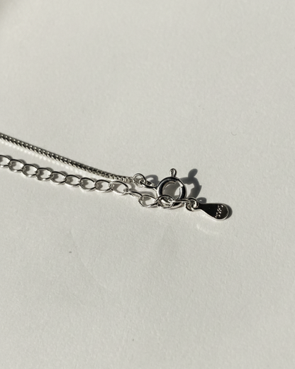 Radiant Baguette Square Necklace in 925 Sterling Silver