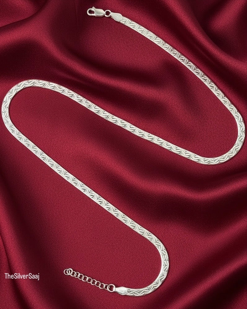 The Silver Saaj Sterling Silver Snake Chain with Texture