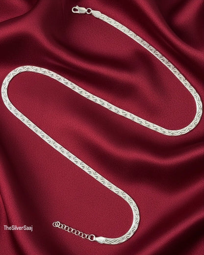 The Silver Saaj Sterling Silver Snake Chain with Texture