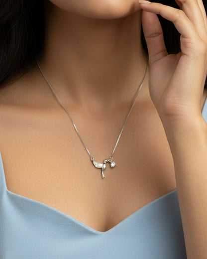 Free Spirit Hummingbird Sterling Silver Necklace