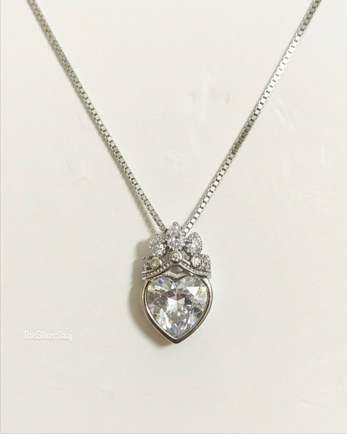 The Silver Saaj Sterling Silver Heart of Elegance Necklace