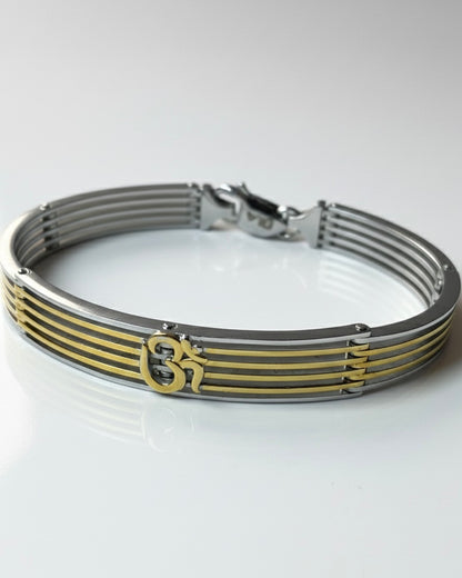 The 'OM' Harmony - 925 Sterling Silver Kada, Secure Lock