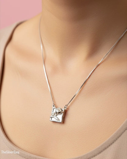 The Silver Saaj Sterling Silver Rose Pendant Necklace