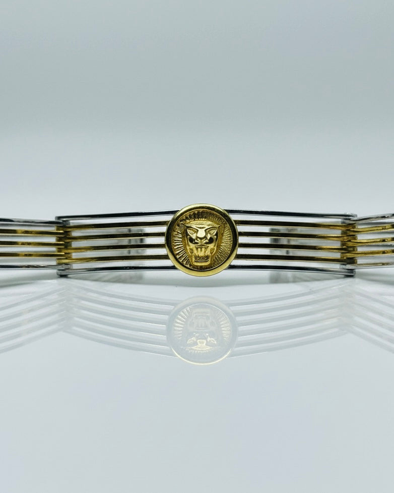 The Legacy Cuff: 925 Sterling Silver and Gold-Tone Statement Kada