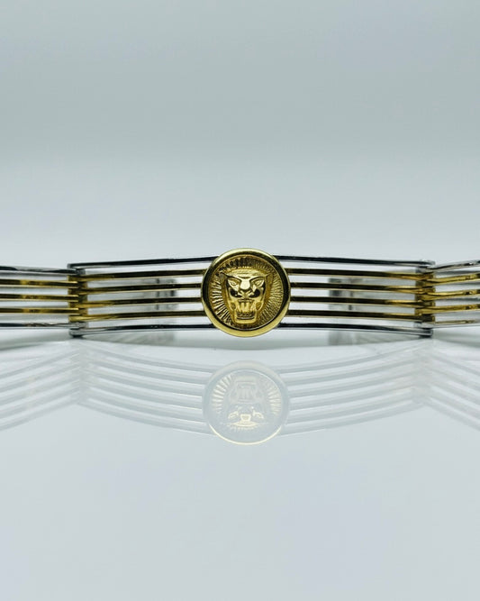 The Legacy Cuff: 925 Sterling Silver and Gold-Tone Statement Kada
