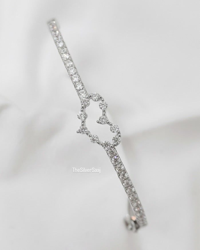 Lovelace Diamond Heart Sterling Silver Bracelet for Her