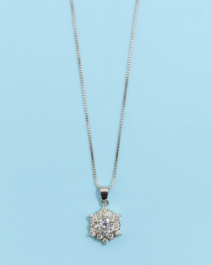 Elegant Floral Cluster Sterling Silver Necklace