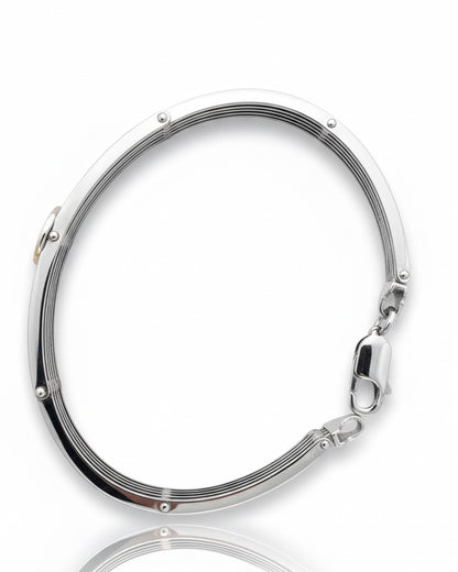 The Legacy Cuff: 925 Sterling Silver and Gold-Tone Statement Kada