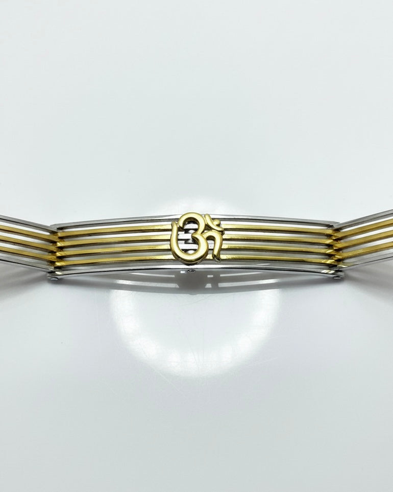 The 'OM' Harmony - 925 Sterling Silver Kada, Secure Lock