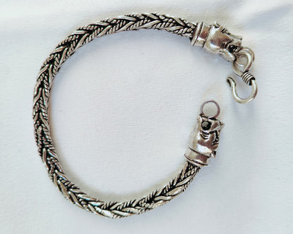 The Alpha's Embrace: 925 Sterling Silver Jaguar Head Bracelet