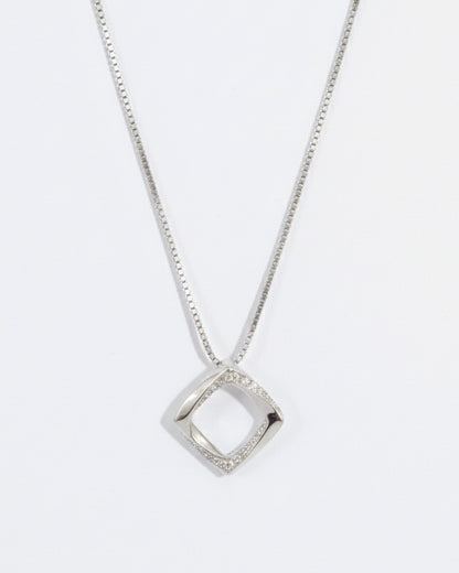 Sterling Silver Geometric Sparkle Necklace