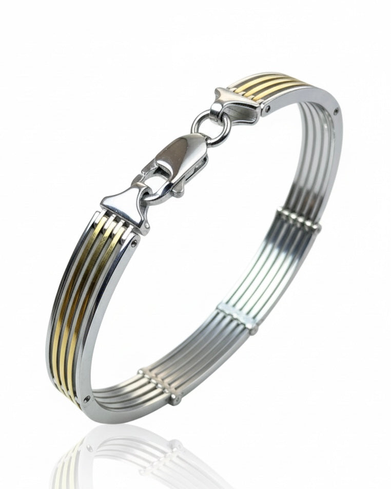The 'OM' Harmony - 925 Sterling Silver Kada, Secure Lock