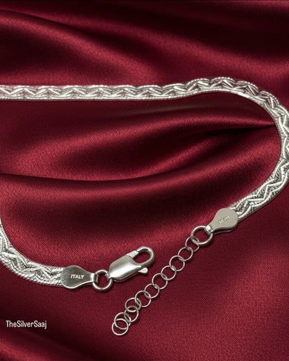 The Silver Saaj Sterling Silver Snake Chain with Texture