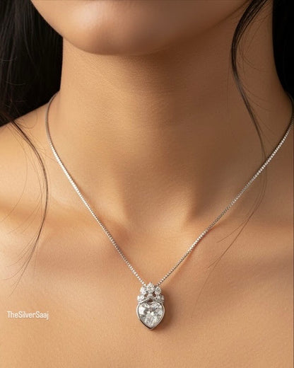 The Silver Saaj Sterling Silver Heart of Elegance Necklace