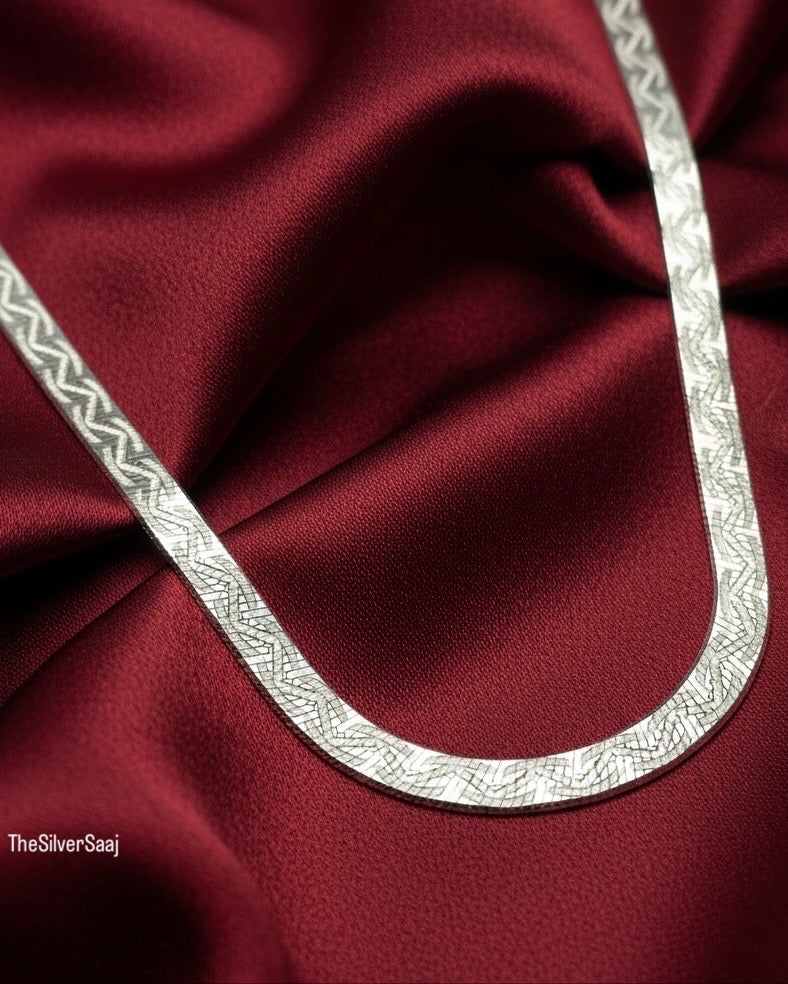The Silver Saaj Sterling Silver Snake Chain with Texture