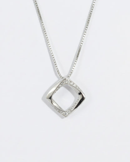 Sterling Silver Geometric Sparkle Necklace