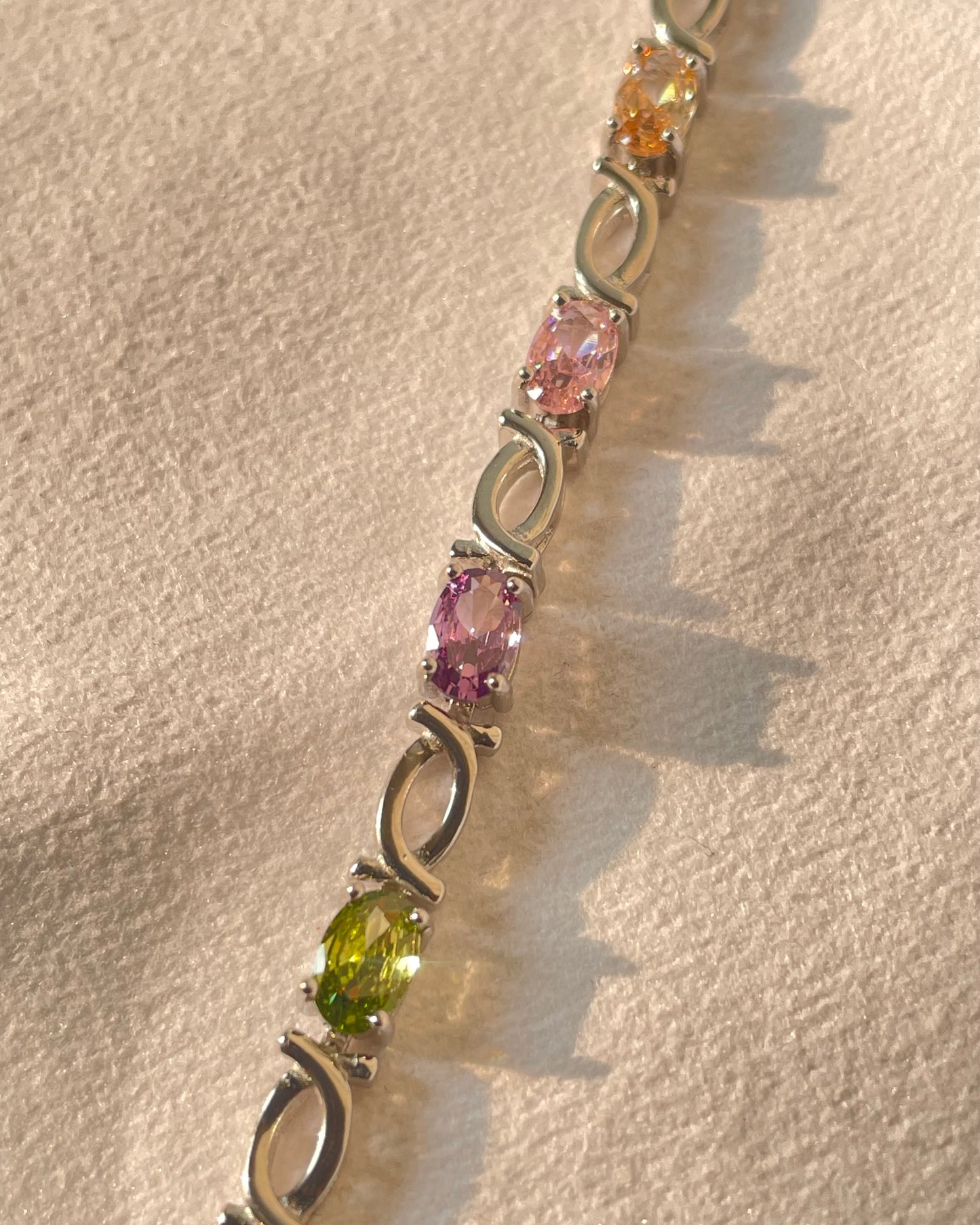 The Starlight Path: Multi-Gemstone Sterling Silver Bracelet