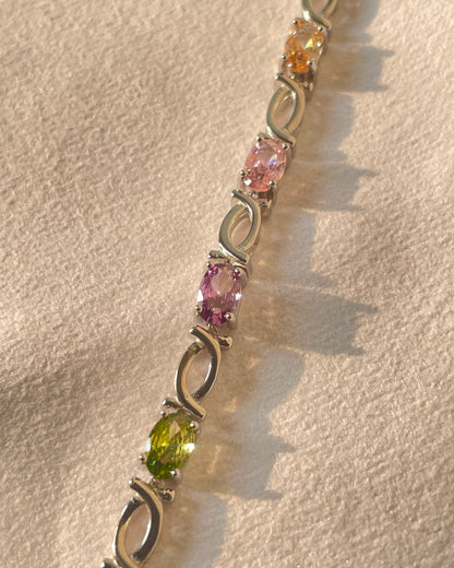 The Starlight Path: Multi-Gemstone Sterling Silver Bracelet