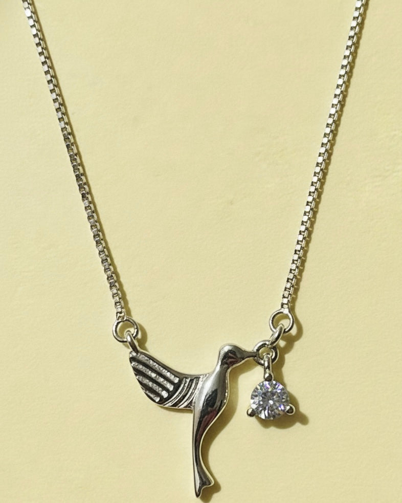 Free Spirit Hummingbird Sterling Silver Necklace
