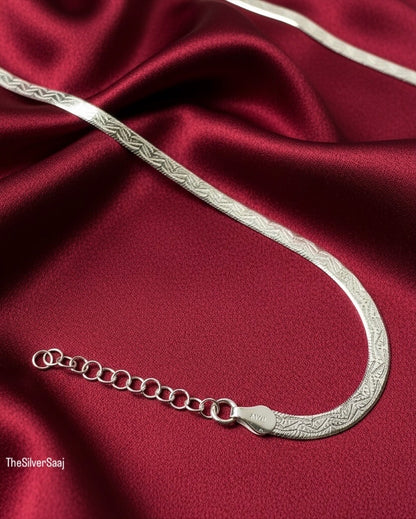 The Silver Saaj Sterling Silver Snake Chain with Texture