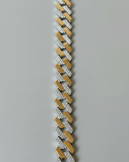 Sterling Silver Two-Tone Cuban Link Bracelet