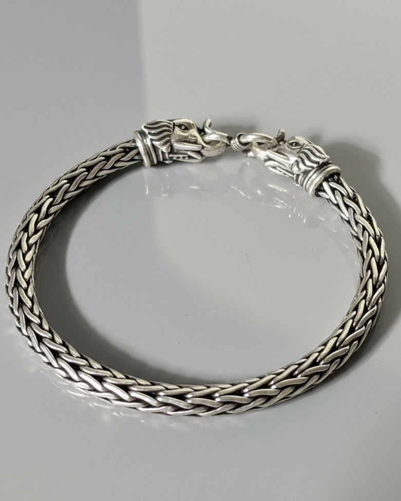 The Warrior Braid Oxidised 925 Sterling Silver Men's Bracelet