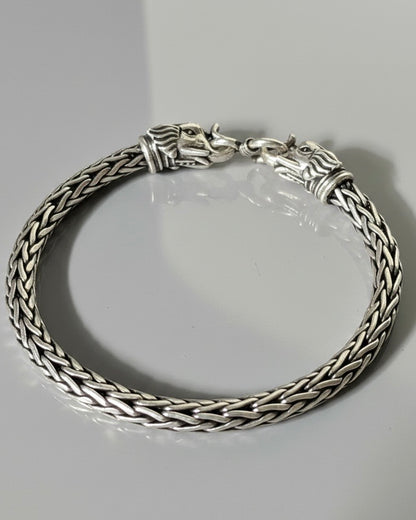 The Warrior Braid Oxidised 925 Sterling Silver Men's Bracelet