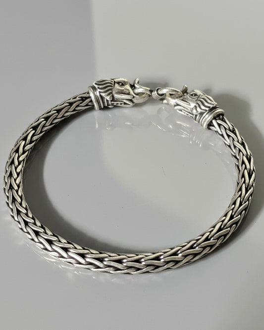 The Warrior Braid Oxidised 925 Sterling Silver Men's Bracelet