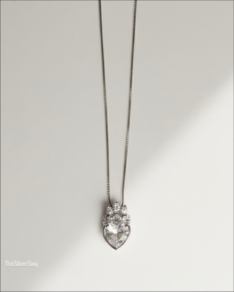 The Silver Saaj Sterling Silver Heart of Elegance Necklace