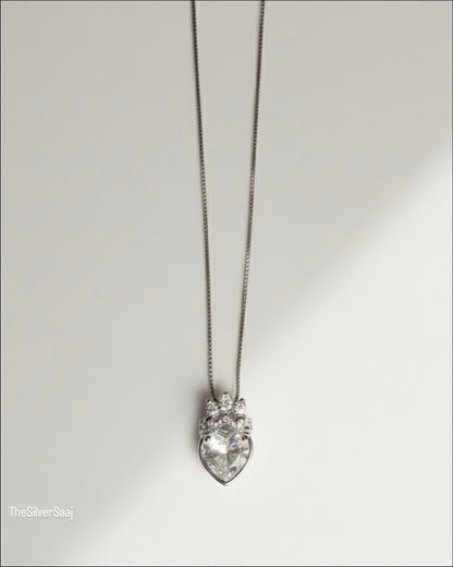 The Silver Saaj Sterling Silver Heart of Elegance Necklace