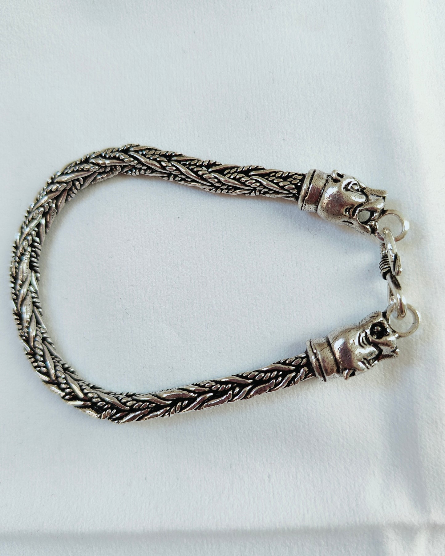 The Alpha's Embrace: 925 Sterling Silver Jaguar Head Bracelet