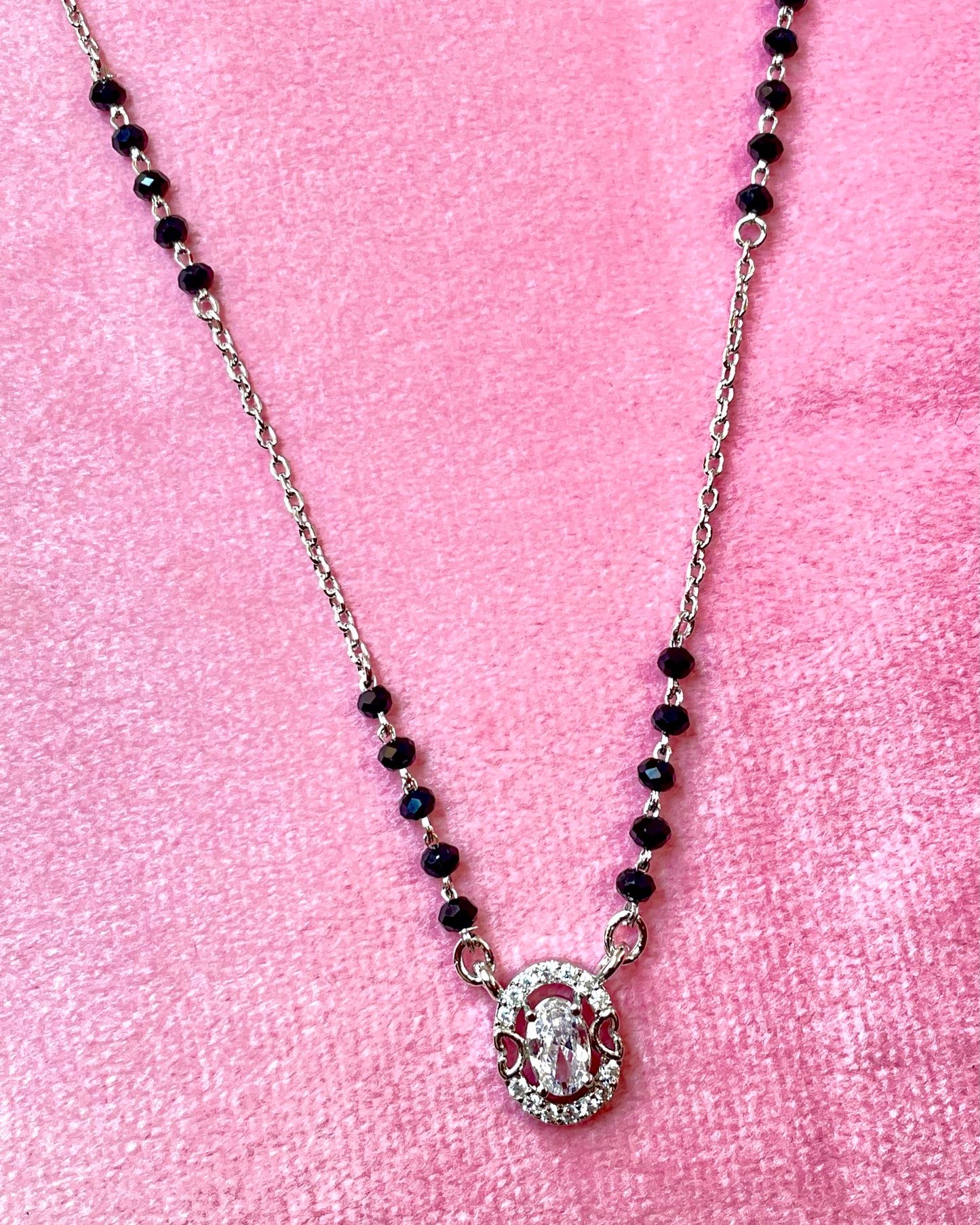 The Eternal Love : Diamond-Cut & Heart Motif 925 Silver Mangalsutra
