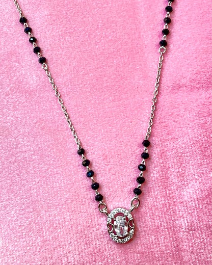 The Eternal Love : Diamond-Cut & Heart Motif 925 Silver Mangalsutra